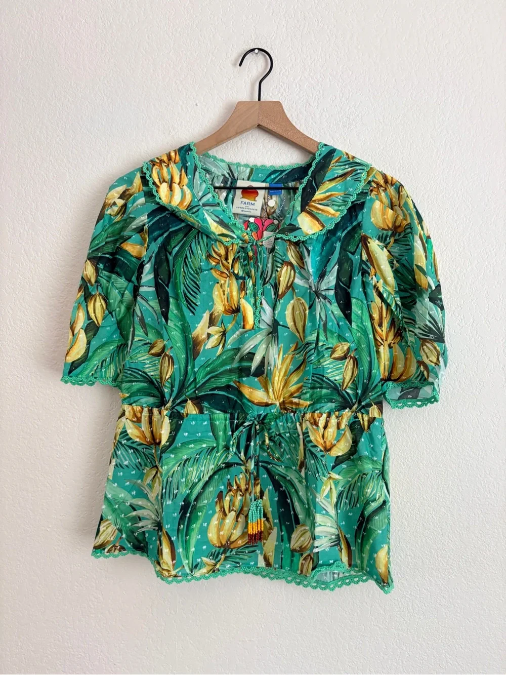 Farm Rio Puff-Sleeve Babydoll Blouse